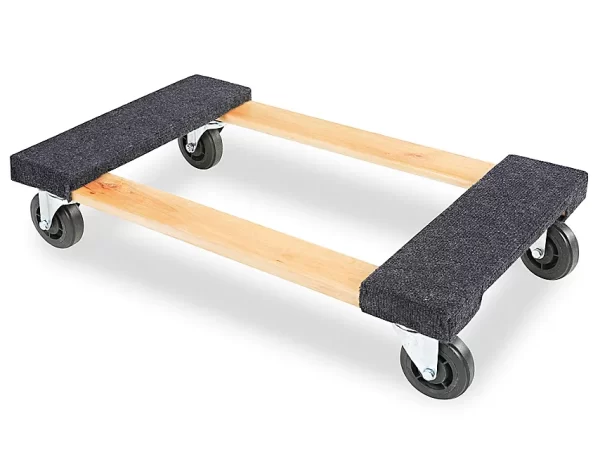 Standard Hardwood Carpet End Dolly - 4" Casters, 750 lb Capacity