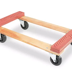 Standard Hardwood Rubber End Dolly - 4" Casters, 750 lb Capacit