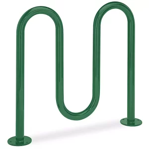3-Loop Wave Style Bike Rack - 5 Bike Capacity, Green
