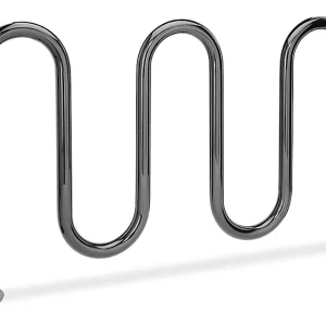 5-Loop Wave Style Bike Rack - 7 Bike Capacity, Black