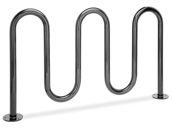 5-Loop Wave Style Bike Rack - 7 Bike Capacity, Black