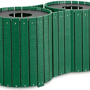 Double Recycled Plastic Trash Can - 64 Gallon, Green