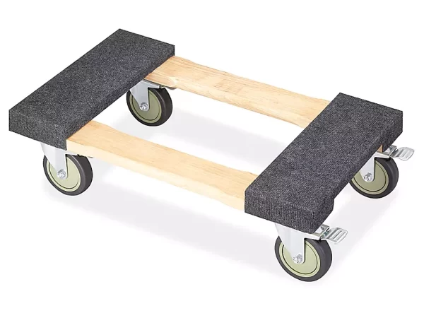 Deluxe Hardwood Carpet End Dolly - 30 x 18", 5" Casters, 1,500 lb Capacity