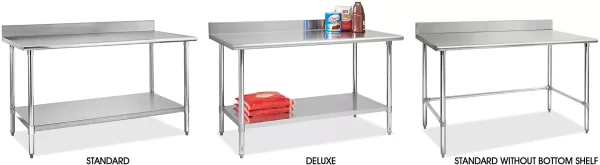 Stainless Steel Worktables with Backsplash