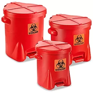 Biohazard Step-On Waste Cans