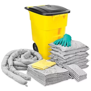 Universal 50 Gallon Mobile Can with Wheels Spill Kit