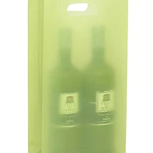 Frosty Die Cut Bags - 7 3⁄4 x 3 1⁄2 x 15", Double Wine, Lime