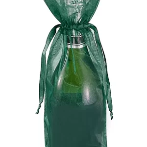 Organza Fabric Bags - 6 1⁄2 x 15", Hunter Green