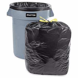 Drawstring Trash Liners - 1.4 Mil, 33 Gallon, BlackLINEAR LOW DENSITY