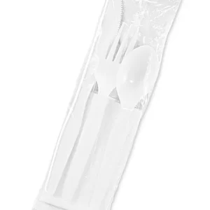 Pactek 4-in-1 Plastic Utensil Kit - Standard Weight, White