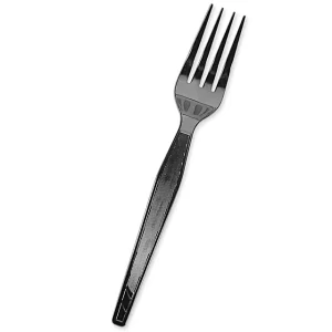 Pactek Plastic Forks Bulk Pack - Heavyweight, Black