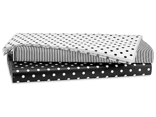 Assortment Pack Tissue Paper Sheets - 20 x 30", Black and White