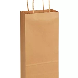 Recycled Paper Shopping Bags - 6 1⁄2 x 3 1⁄2 x 12 3⁄8", Double Wine
