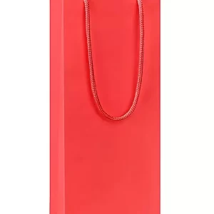 Matte Laminate Shopping Bags - 5 x 3 1⁄2 x 13 1⁄4", Wine, Red