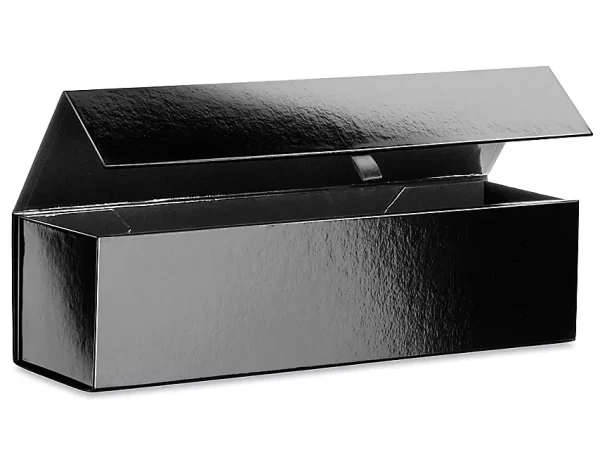 Magnetic Gift Boxes - High Gloss, 13 1⁄2 x 3 1⁄2 x 3 1⁄2", Black