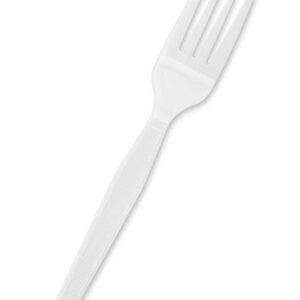 Pactek Plastic Forks - Standard Weight, White