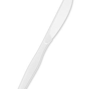 Pactek Plastic Knives - Standard Weight, White