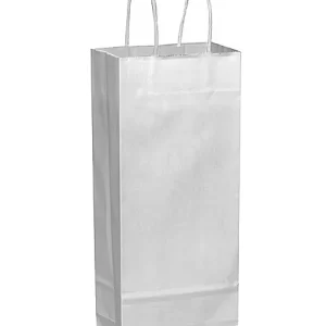 White Paper Shopping Bags - 5 1⁄2 x 3 1⁄4 x 12 1⁄2", Wine