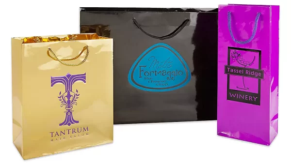 Custom Hot Stamped High Gloss Shopping Bags