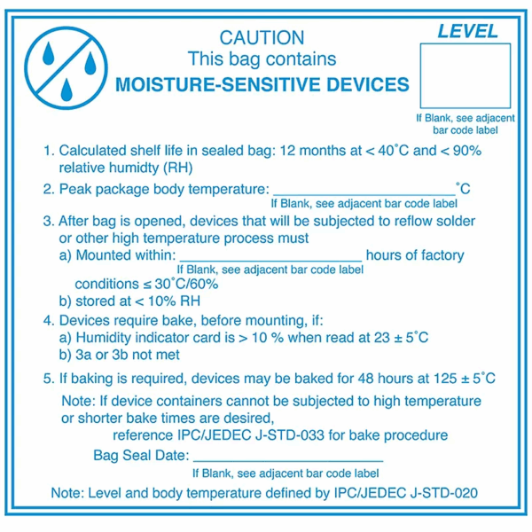 MOISTURE SENSITIVE LABEL
