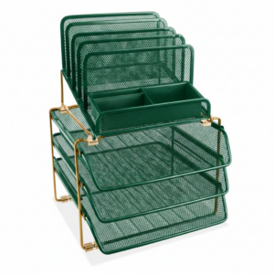 Wire Mesh Deluxe Desktop Organizer - Black