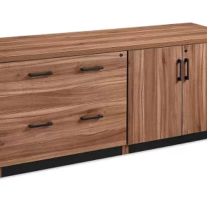 Metro Lateral File and Cabinet Credenza - Walnut