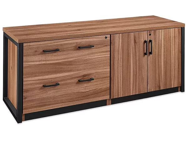 Metro Lateral File and Cabinet Credenza - Walnut