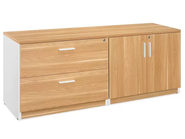 Designer Lateral File and Cabinet Credenza - Maple