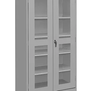 Industrial Clear-View Cabinet - 36 x 18 x 72", Unassembled, Gray