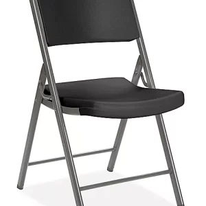 Deluxe Plastic Folding Chair - Black