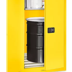 Flammable Drum Storage Cabinet - Vertical, Manual Doors, 55 Gallon