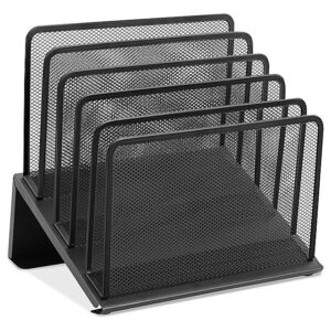 Wire Mesh Desktop File Sorter - Black