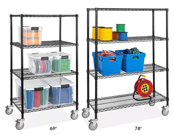 Black Mobile Shelving