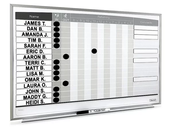 In/Out Staff Dry Erase Boards