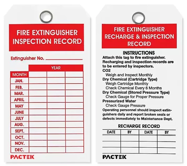 Fire Extinguisher Tags
