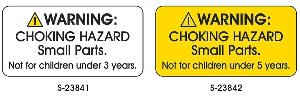 Choking Hazard Labels