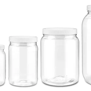 Clear PET Round Wide-Mouth Plastic Jars