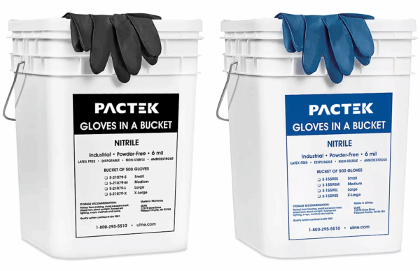 Nitrile Gloves in a Bucket