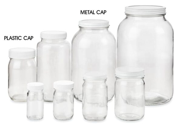 Amber Straight-Sided Glass Jars