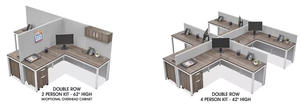 Double Row Downtown Privacy Workstations