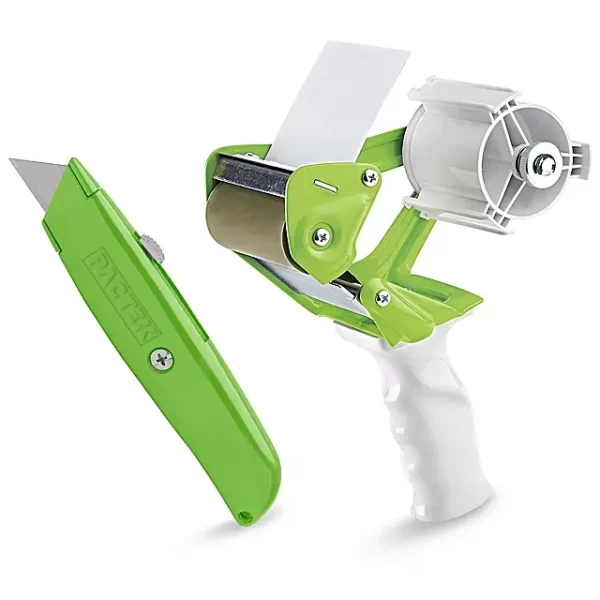 Pactek Lime Green Knife and Tape Dispenser Combo