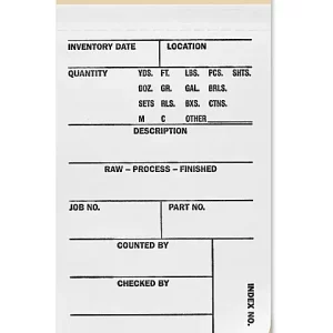 2-Part Carbonless Inventory Tags