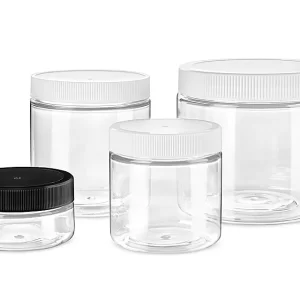 Clear PET Straight-Sided Plastic Jars