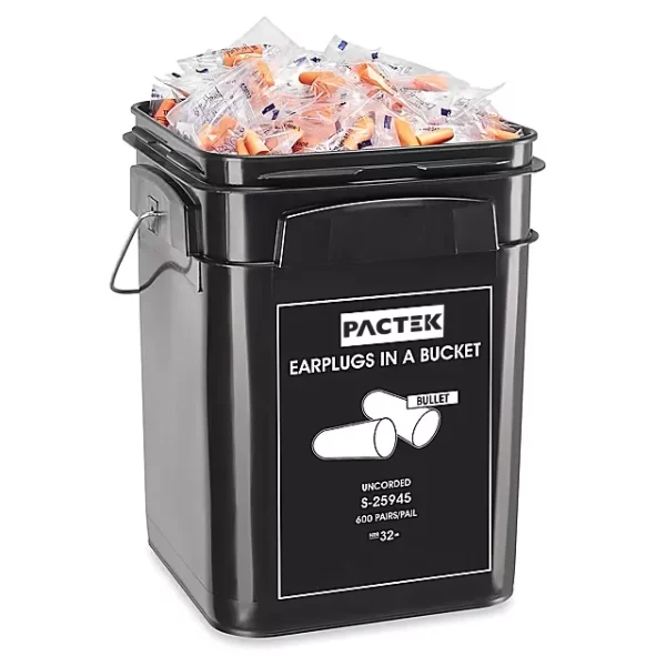 Pactek Earplugs in a Bucket