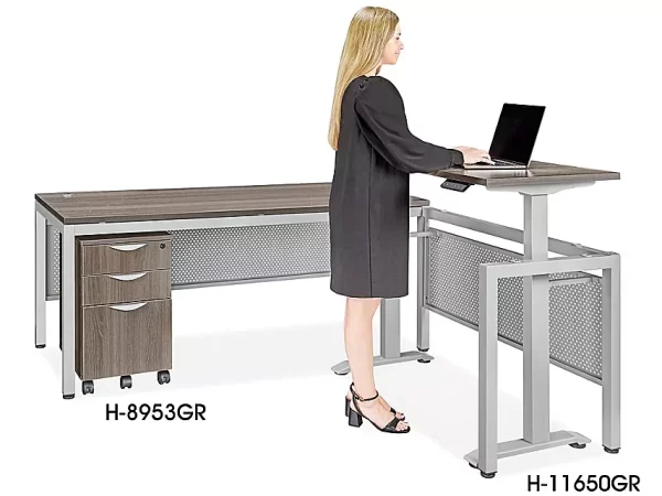 Downtown L-Desks with Adjustable Height Return