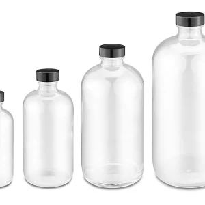 Clear Boston Round Glass Bottles