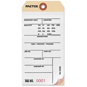 3-Part Carbonless Inventory Tags