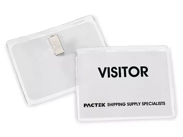 Name Badge Holders - 4 x 3", Horizontal, Clip-On Style