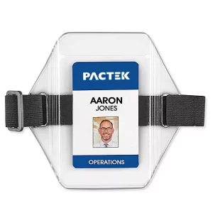 Name Badge Holders - 2 x 3", Black, Vertical, Armband