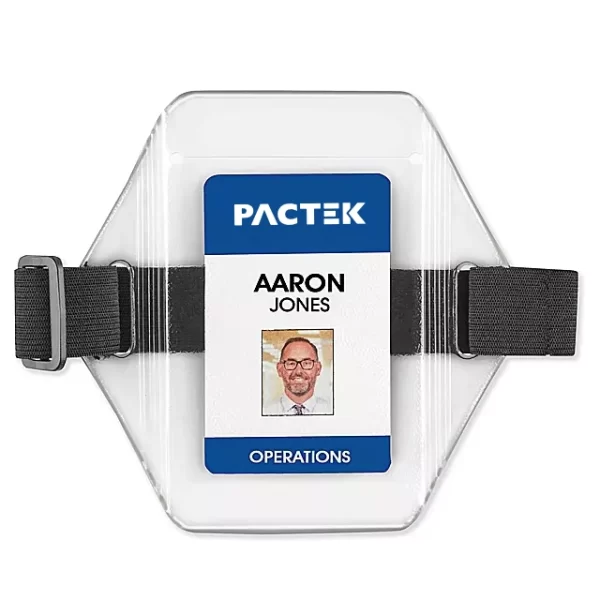 Name Badge Holders - 2 x 3", Black, Vertical, Armband